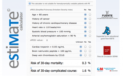 Estimate predicts the risk of complications in patients with PE